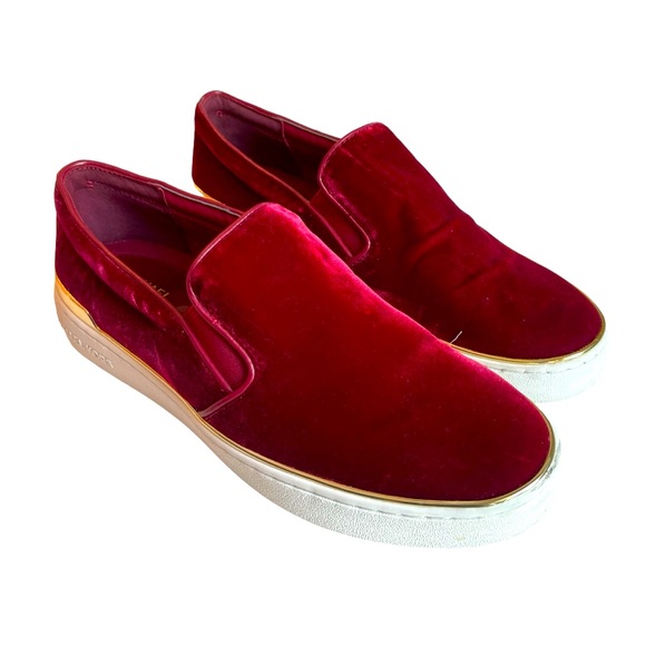 Michael Kors Kyle Slip-On Sneakers women’s size 8 red velvet - Picture 1 of 7